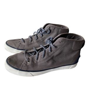 Sperry Womens Gray High Top Sneakers SZ 10